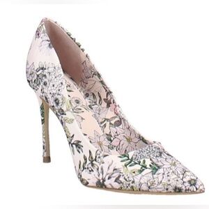 Guess Braylea pink Floral Pointed-Toe Stiletto Pumps textile upper 4 in heel 7M